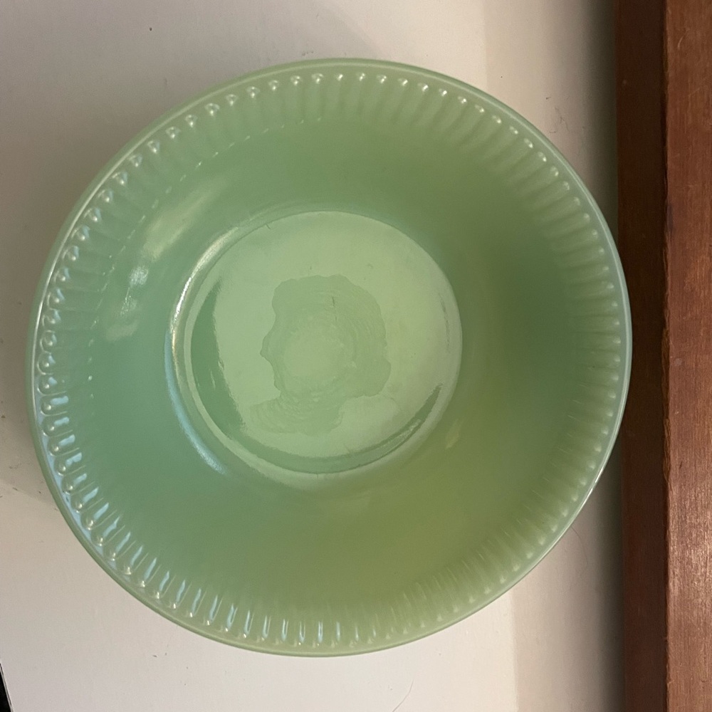Fire king Jadite ribbed bowl by anchor hocking